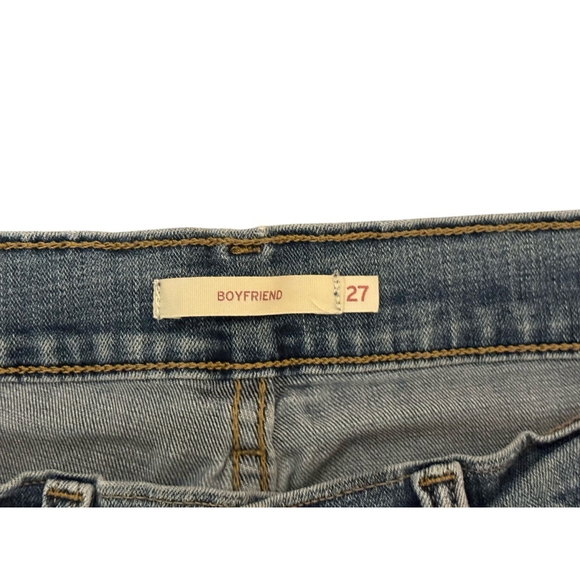 Levi’s Women’s Boyfriend Cropped Medium Wash Distressed Jeans Size 27x27 - Picture 5 of 7